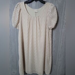 Lika Elegant Cream Chevron Dress